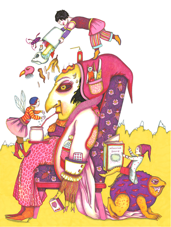 06_sorcière - Illustration du livre Monstres malades, éditions Thierry Magnier 2004